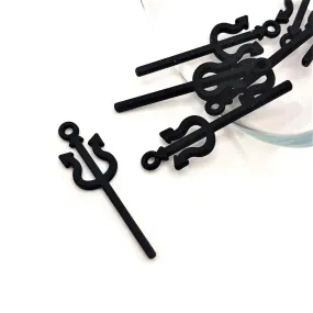 1, 4, 20 or 50 Pieces: Black Devil's Pitchfork Halloween 3D Charms