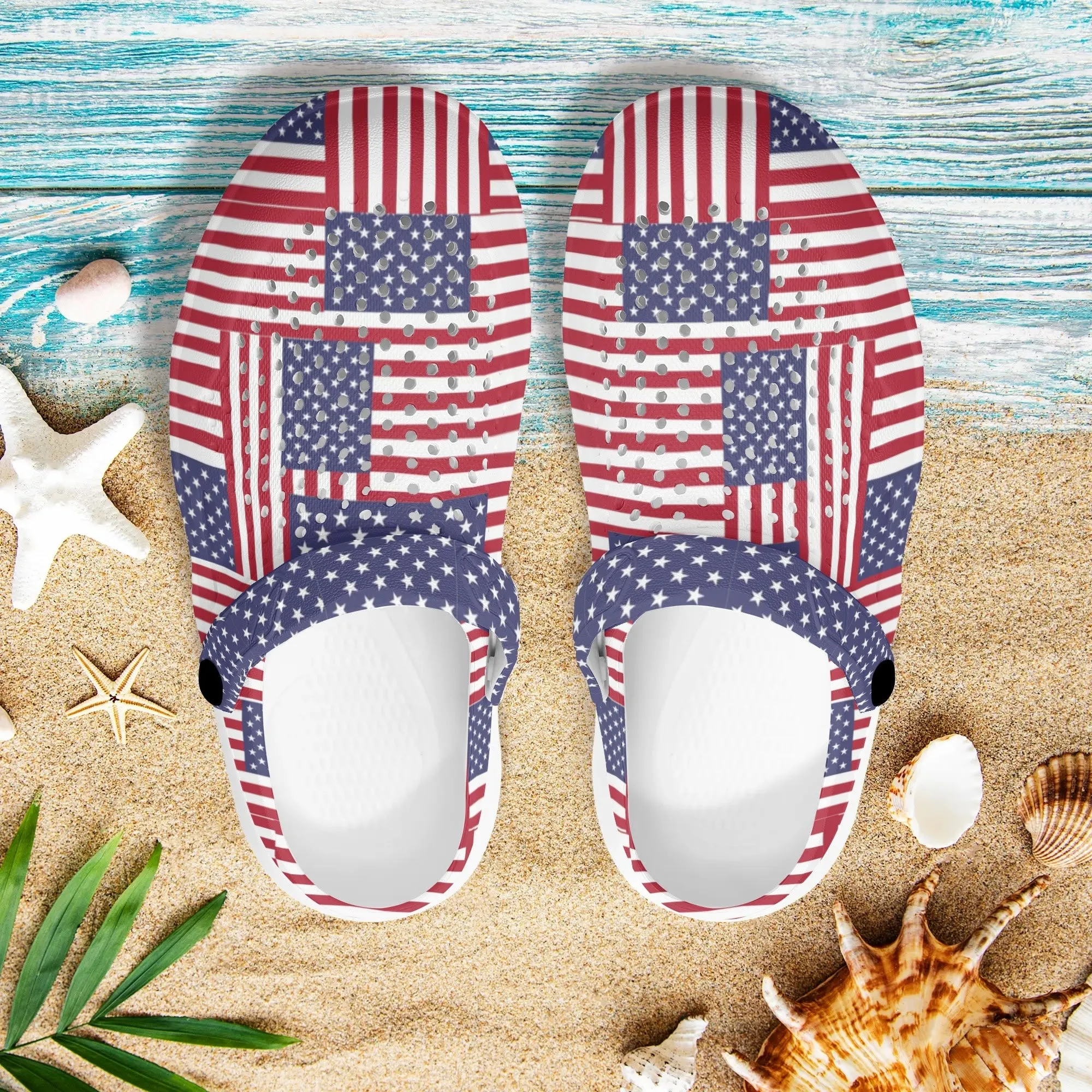 4th of July Patriotic Womens Summer Beach Hollow Out Sandals