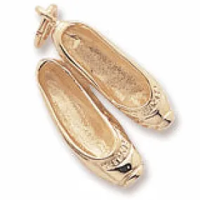 Ballet Shoes Charm in Yellow Gold Plated