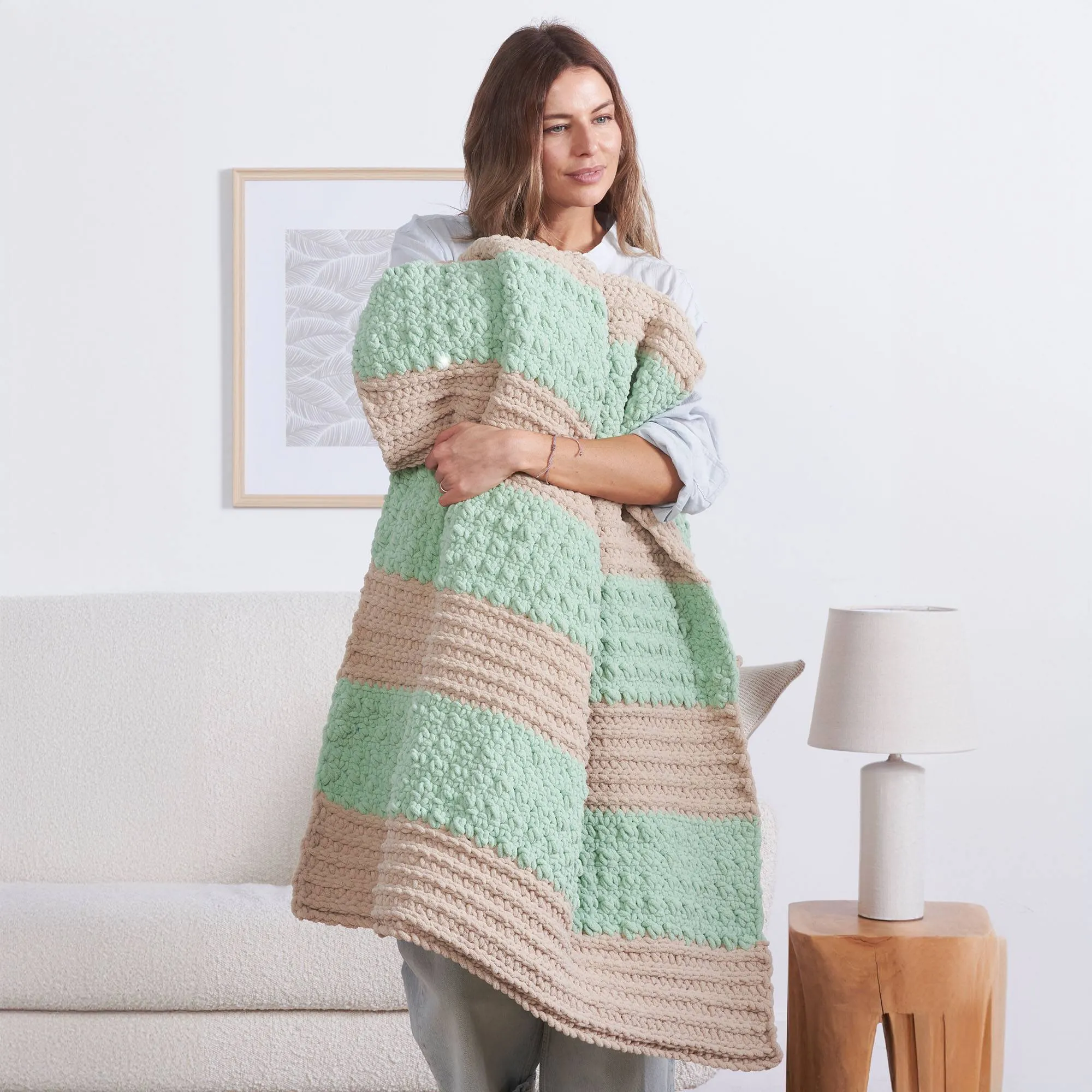 Bernat Texture Stripe Crochet Blanket