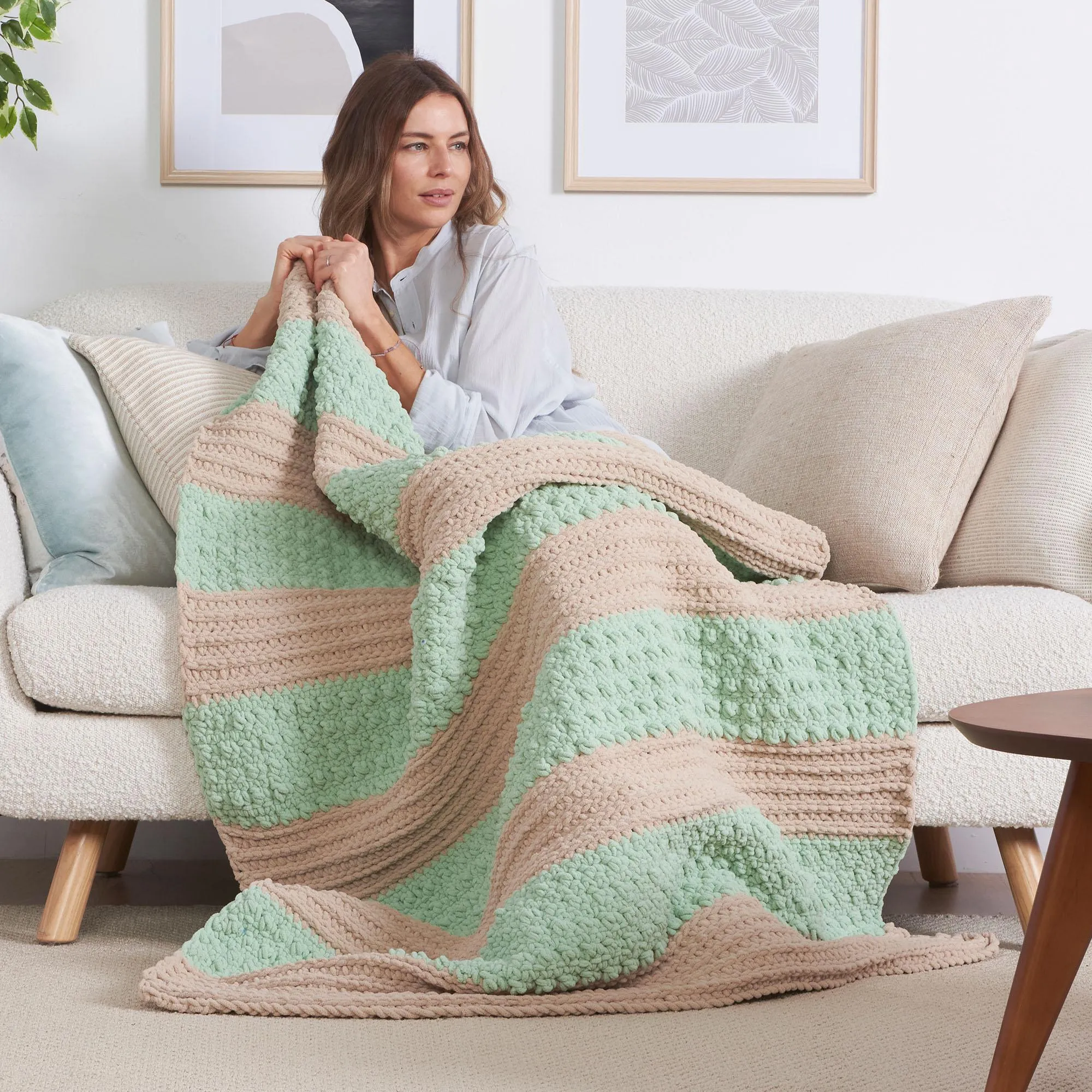 Bernat Texture Stripe Crochet Blanket