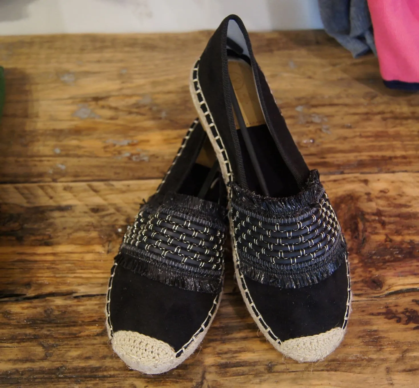 Black Fringed Espadrille