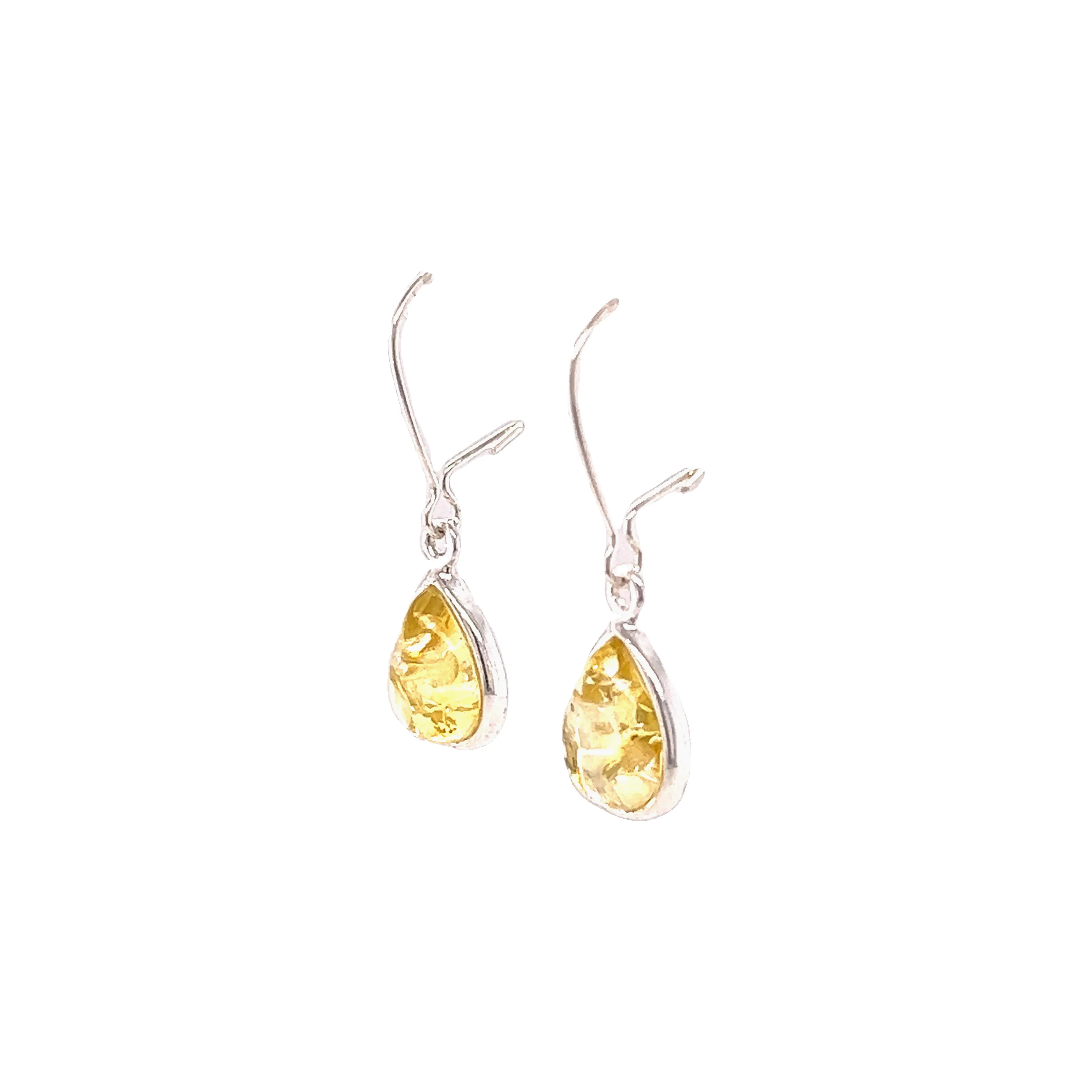 Charming Baltic Amber Teardrop Earrings