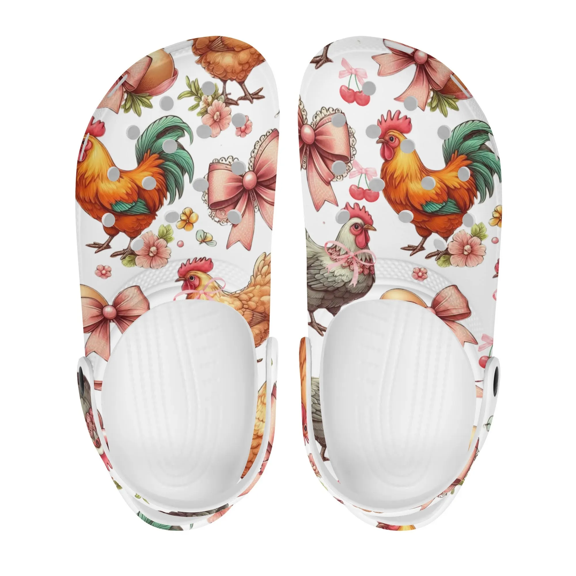 Chicken Pattern Clogs Animal Print Clogs for Womens All Over Printing Classic Sandals