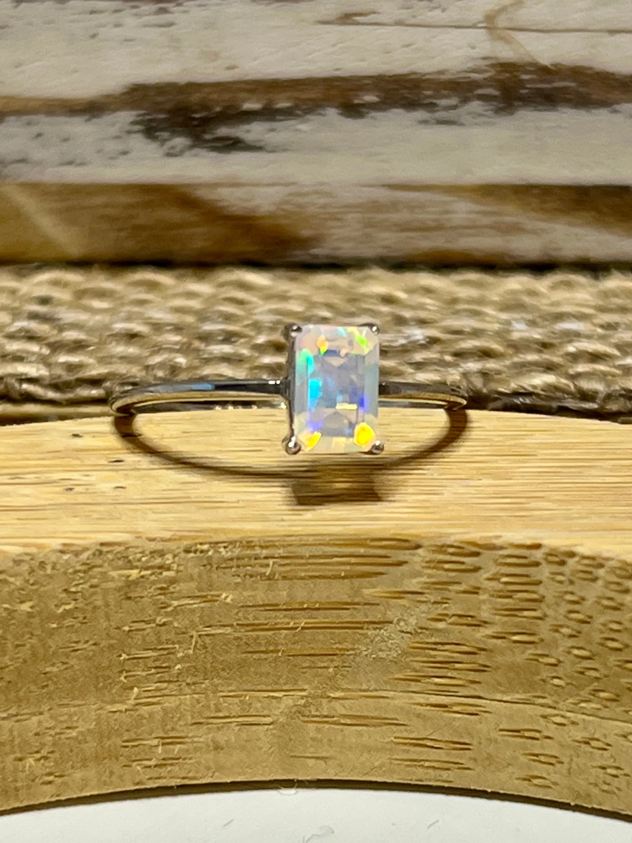 Cushion Cut Ethiopian Opal Ring