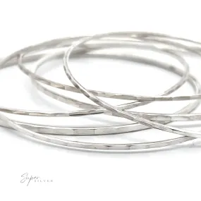 Faceted Silver Bangle Bracelet