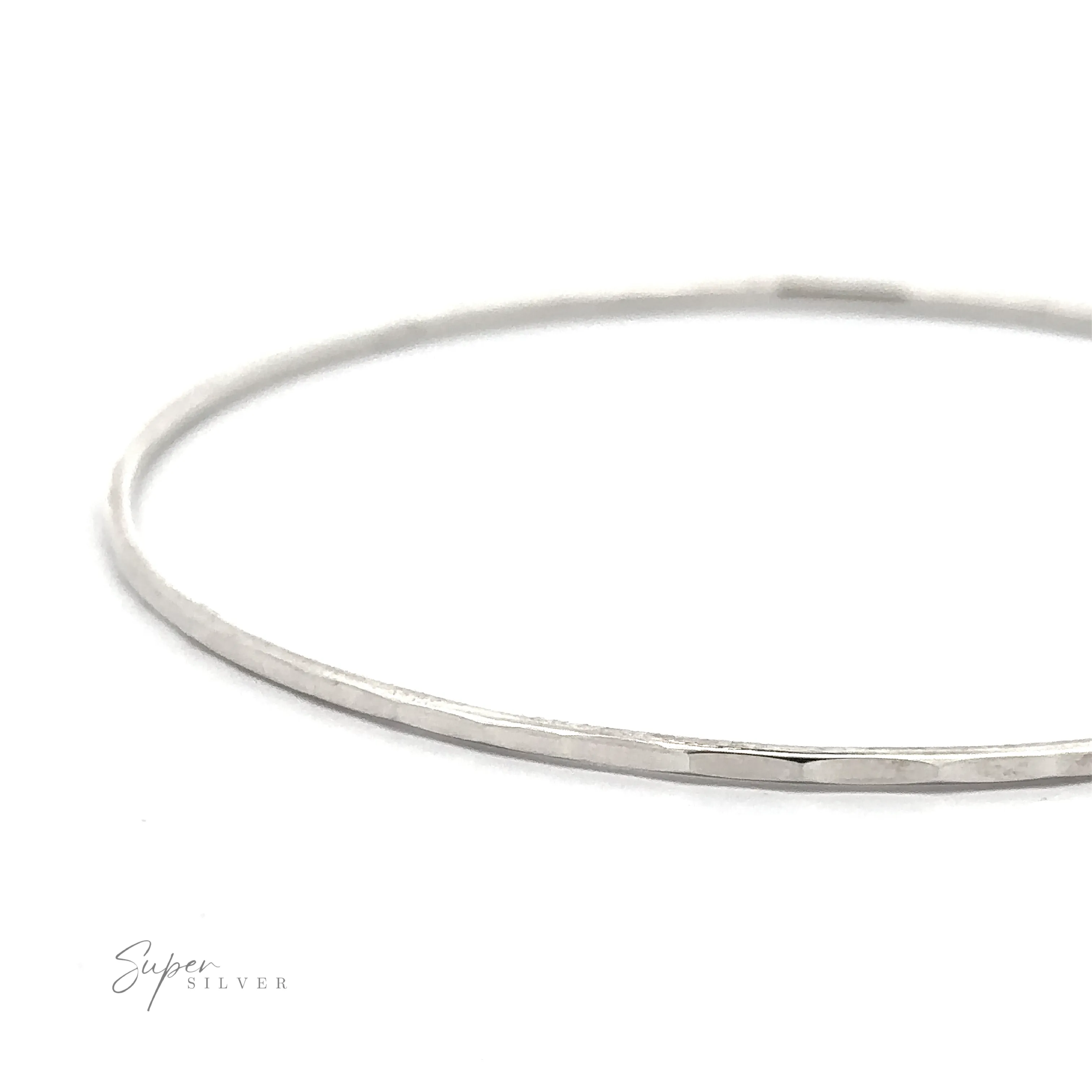 Faceted Silver Bangle Bracelet