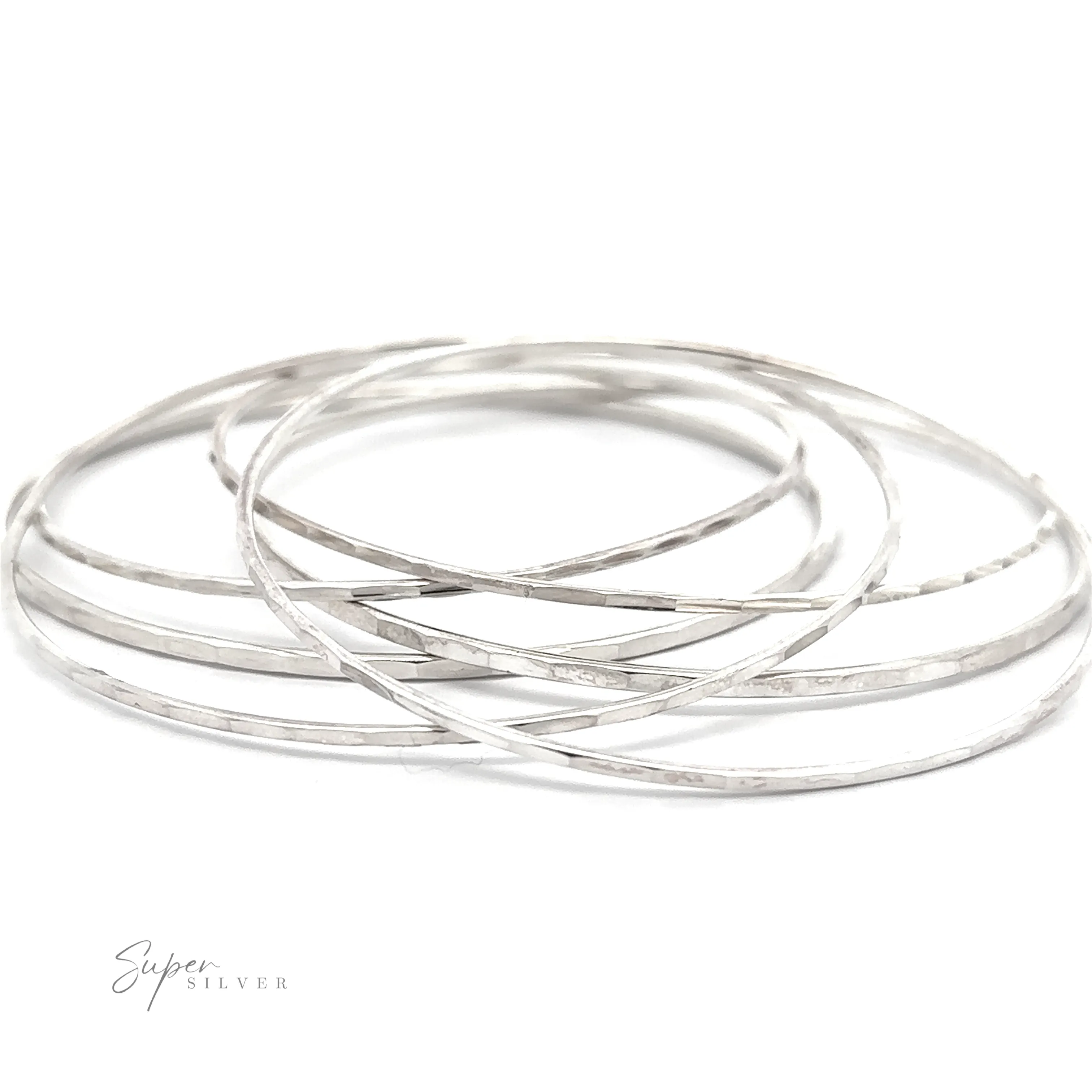 Faceted Silver Bangle Bracelet