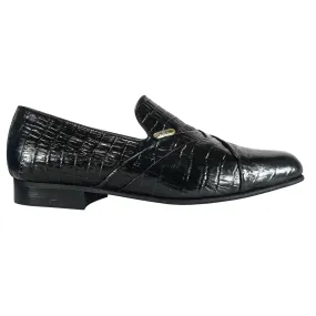 John Drake Black Leather Slip On Shoe