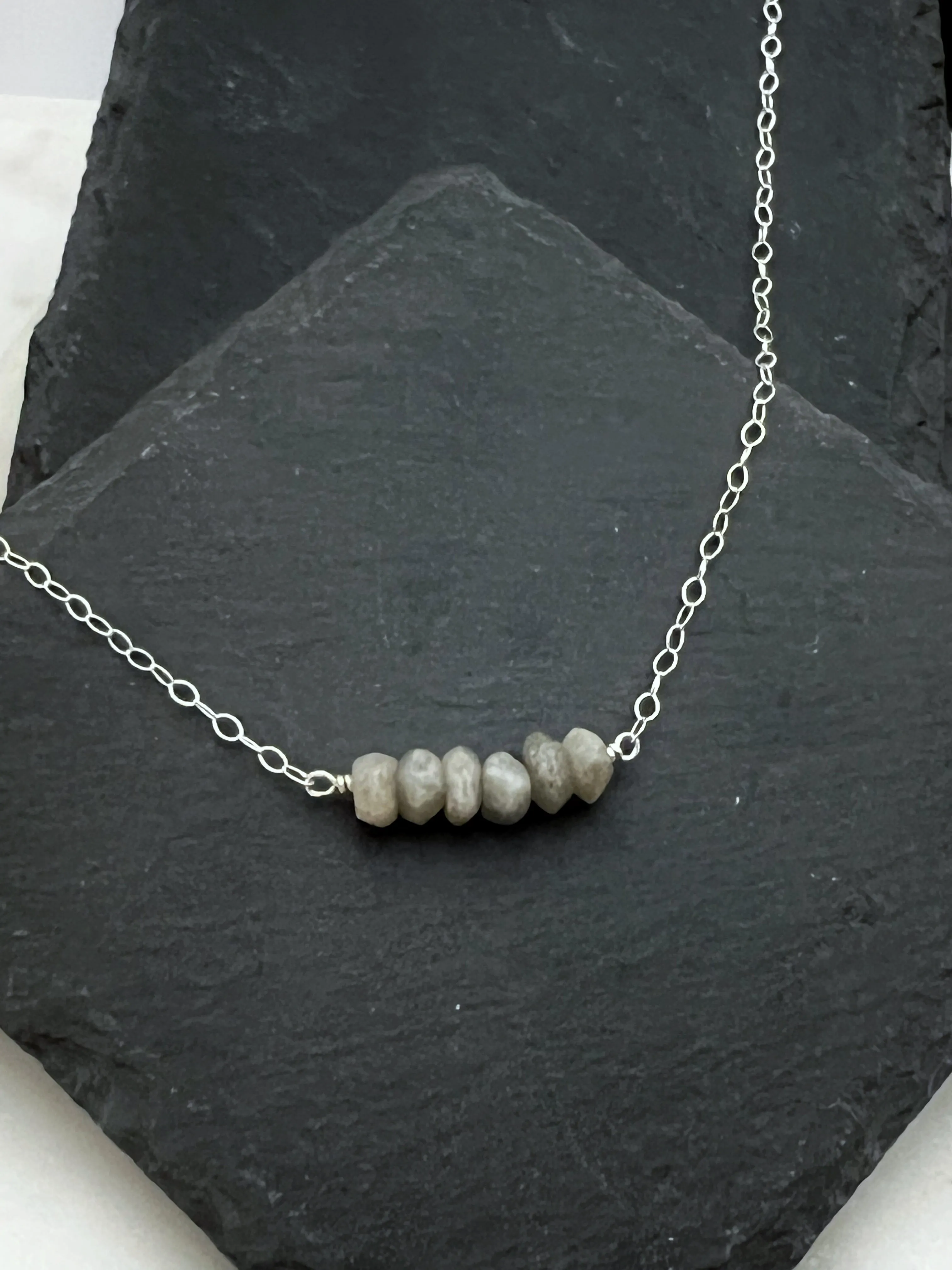 Labradorite and sterling silver simple necklace