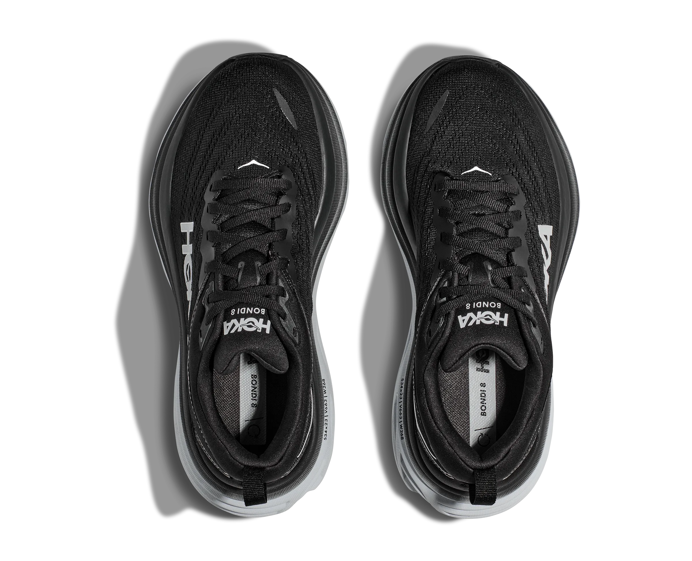 Men's Hoka Bondi 8 Color: Black / White (WIDE WIDTH)