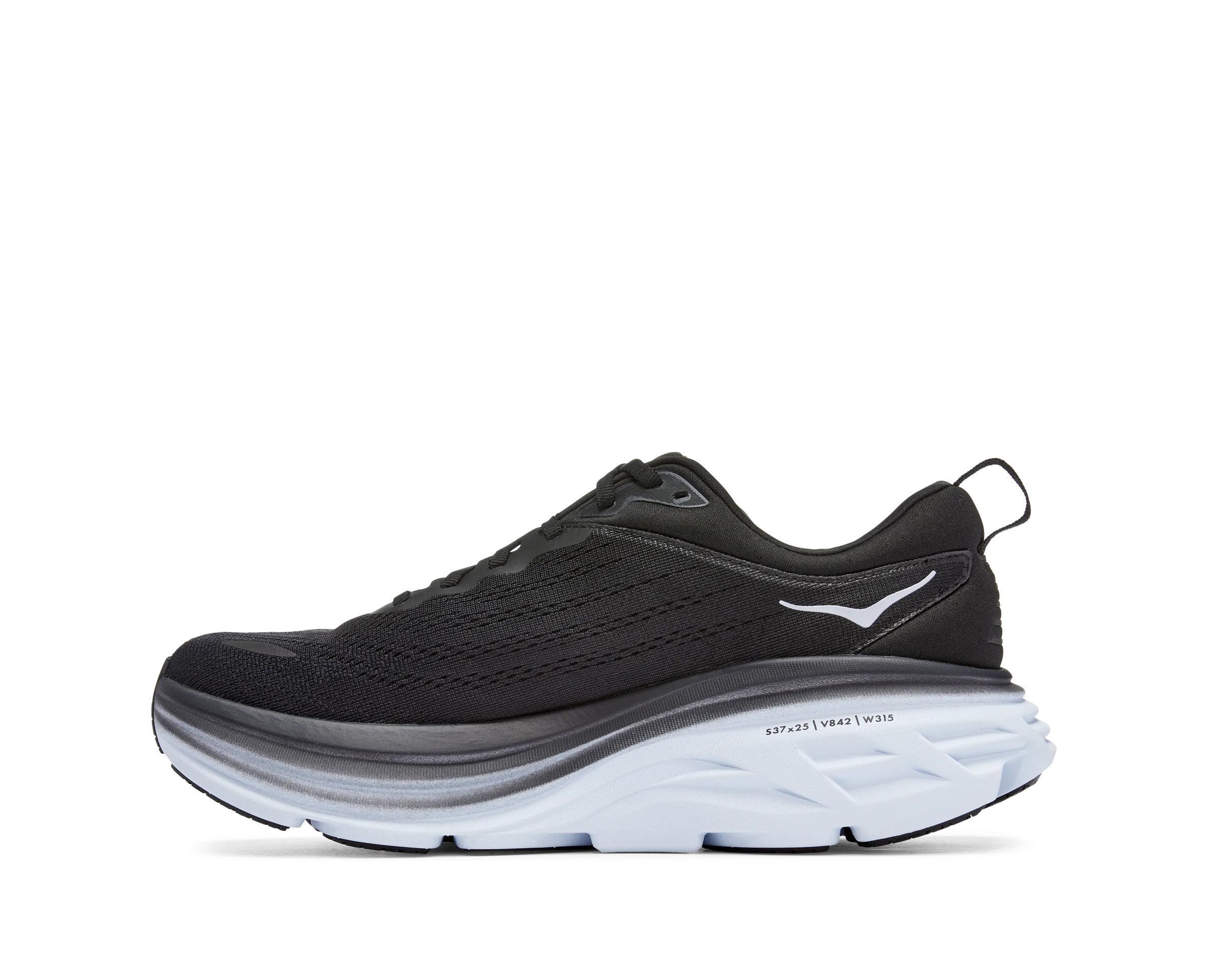 Men's Hoka Bondi 8 Color: Black / White (WIDE WIDTH)