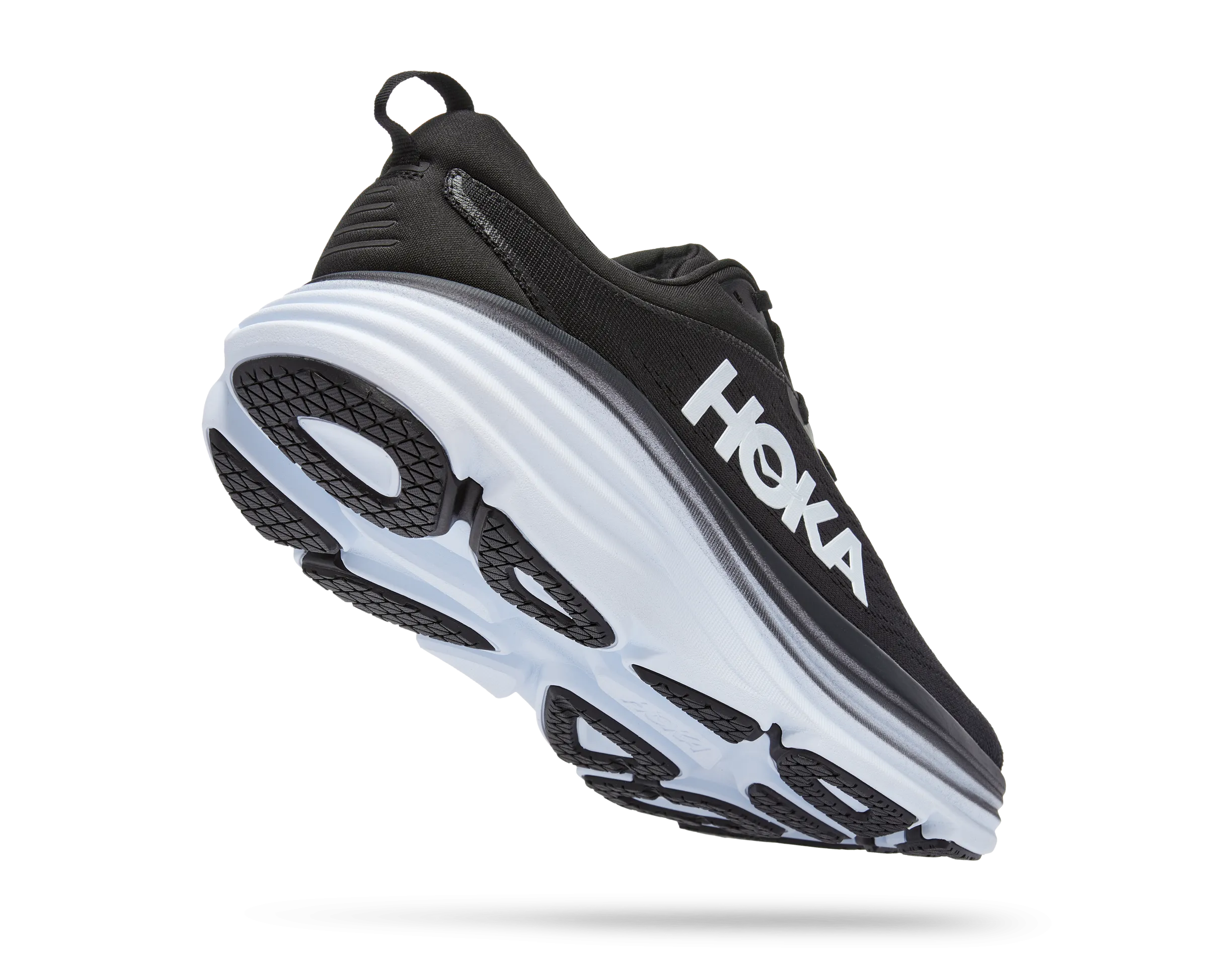 Men's Hoka Bondi 8 Color: Black / White (WIDE WIDTH)