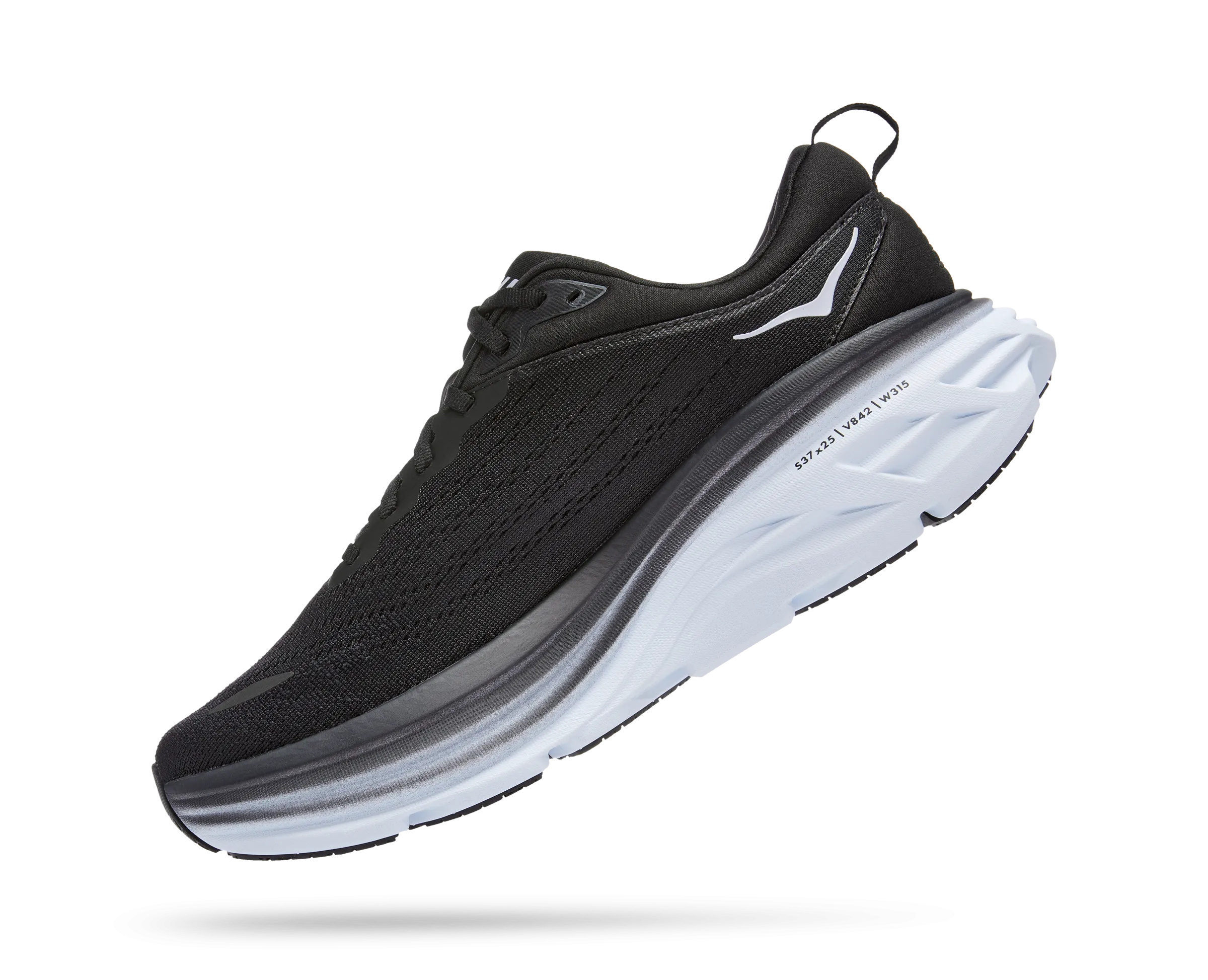 Men's Hoka Bondi 8 Color: Black / White (WIDE WIDTH)