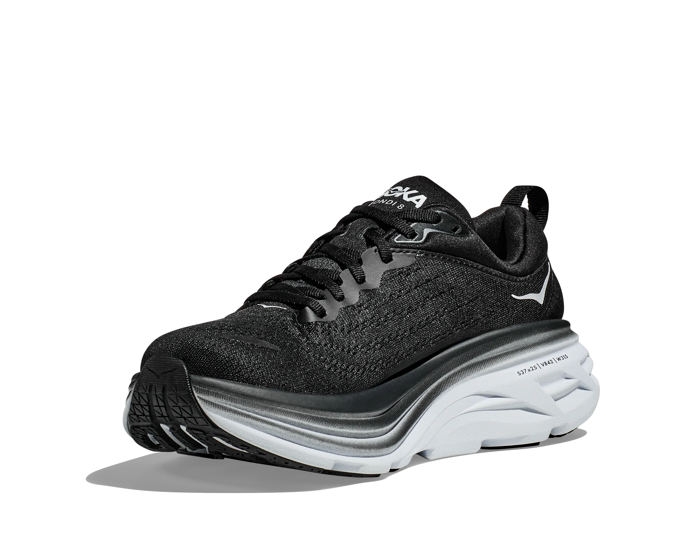 Men's Hoka Bondi 8 Color: Black / White (WIDE WIDTH)