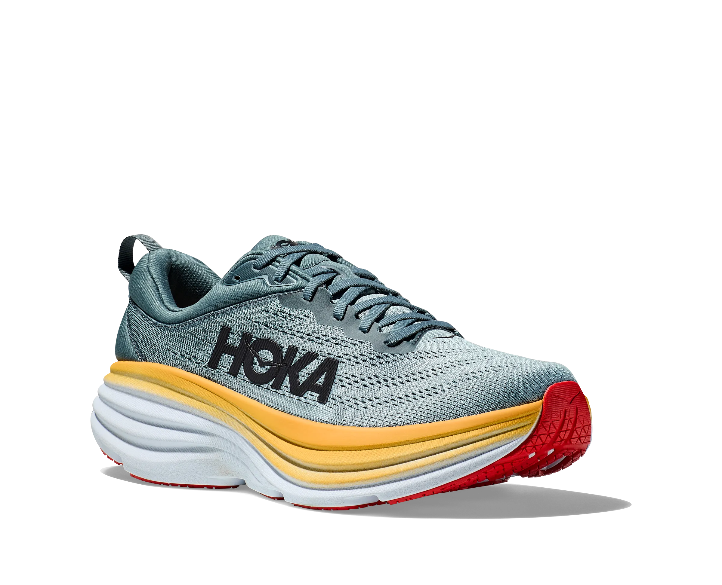 Men's Hoka Bondi 8 Color: Goblin Blue / Mountain Spring (EXTRA WIDE WIDTH)