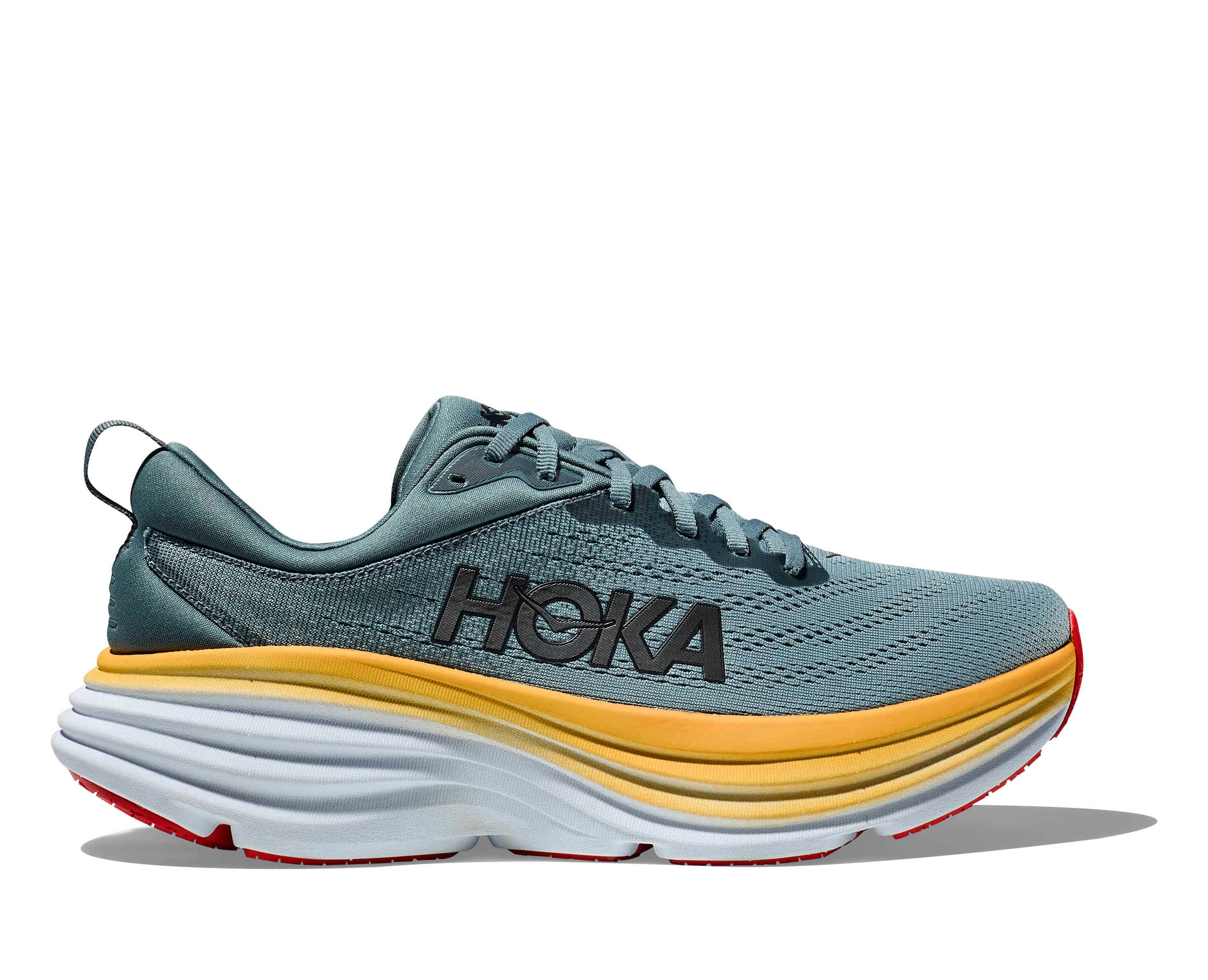 Men's Hoka Bondi 8 Color: Goblin Blue / Mountain Spring (EXTRA WIDE WIDTH)