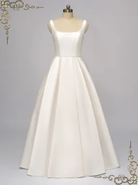 Minimalist Simple Satin Wedding Dress MILLIE