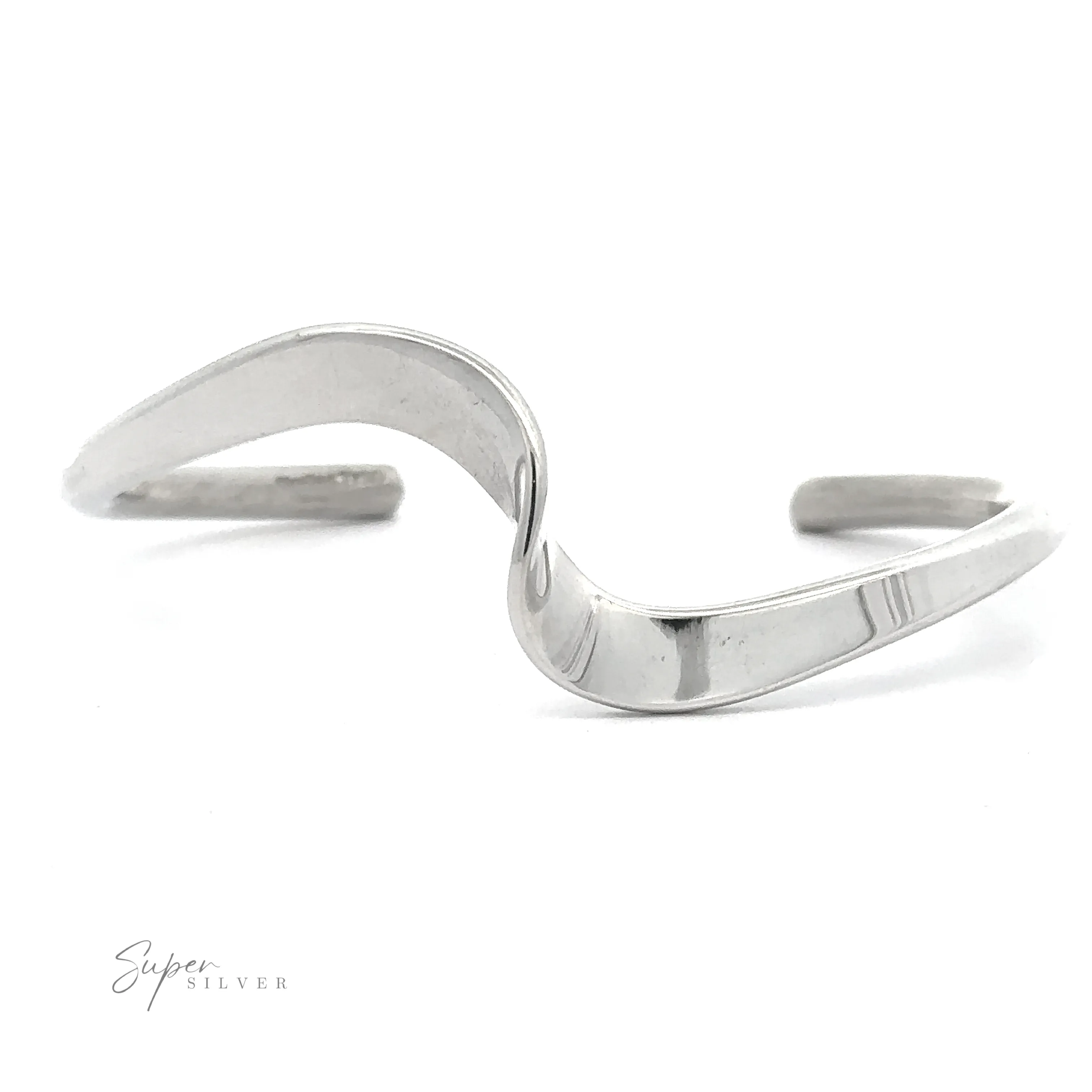 Native American Handmade Thick Silver Wave Cuff