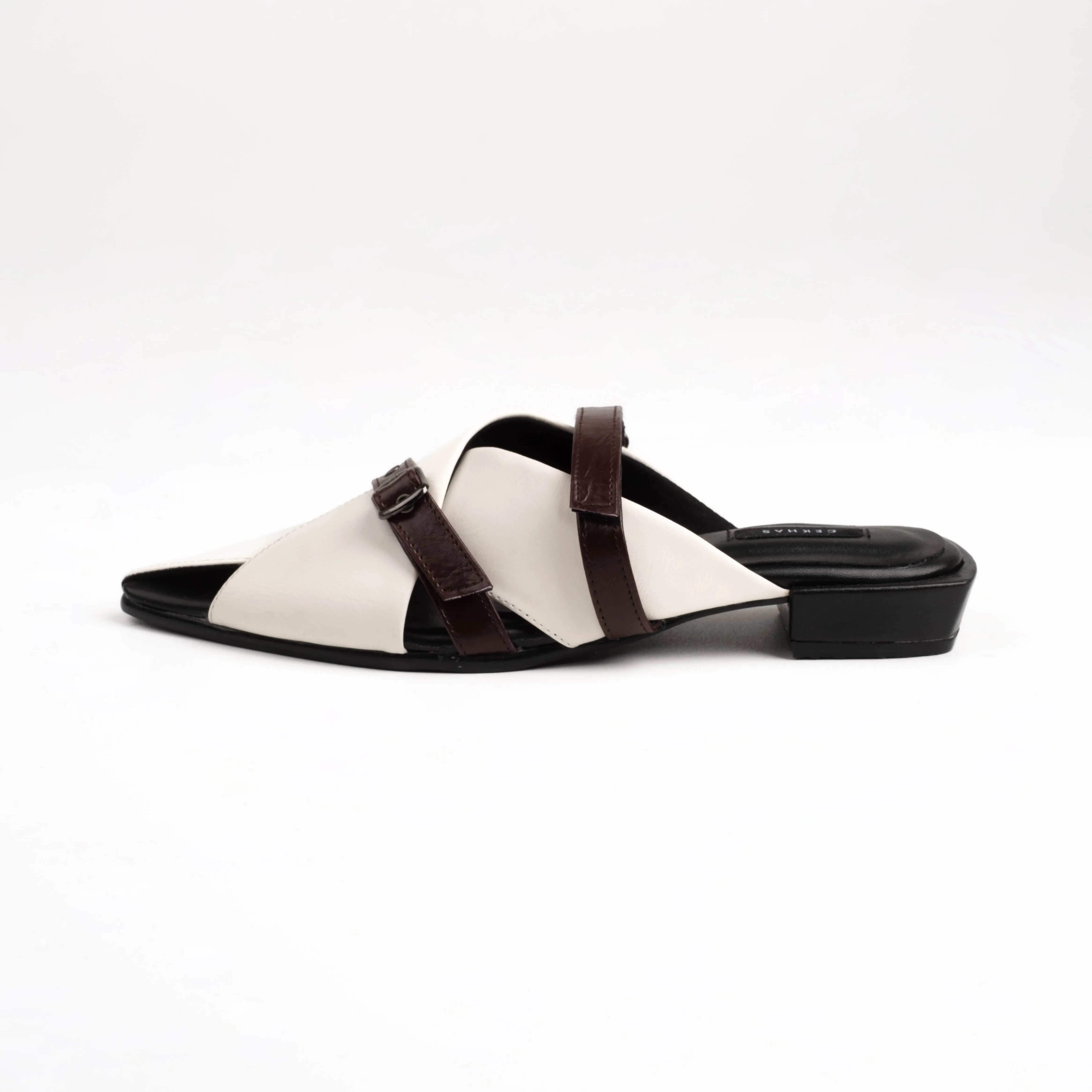 New Emilia White Stripes Mules - Urban Grace II