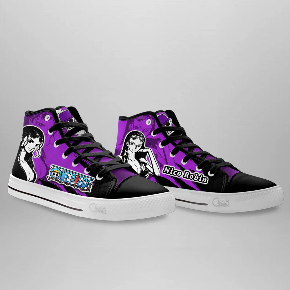 Nico Robin High Top Shoes OP Custom Anime Sneakers Mix Manga