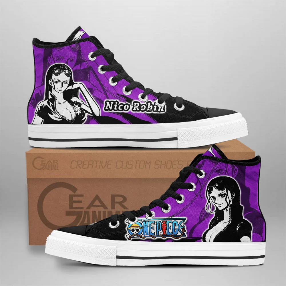 Nico Robin High Top Shoes OP Custom Anime Sneakers Mix Manga