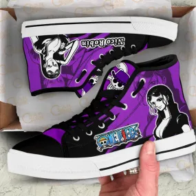 Nico Robin High Top Shoes OP Custom Anime Sneakers Mix Manga