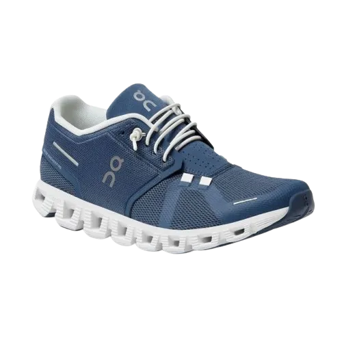 On Cloud 5 Womens Shoe- Denim/White