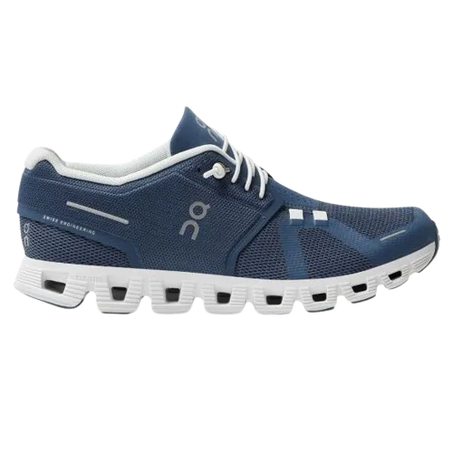 On Cloud 5 Womens Shoe- Denim/White