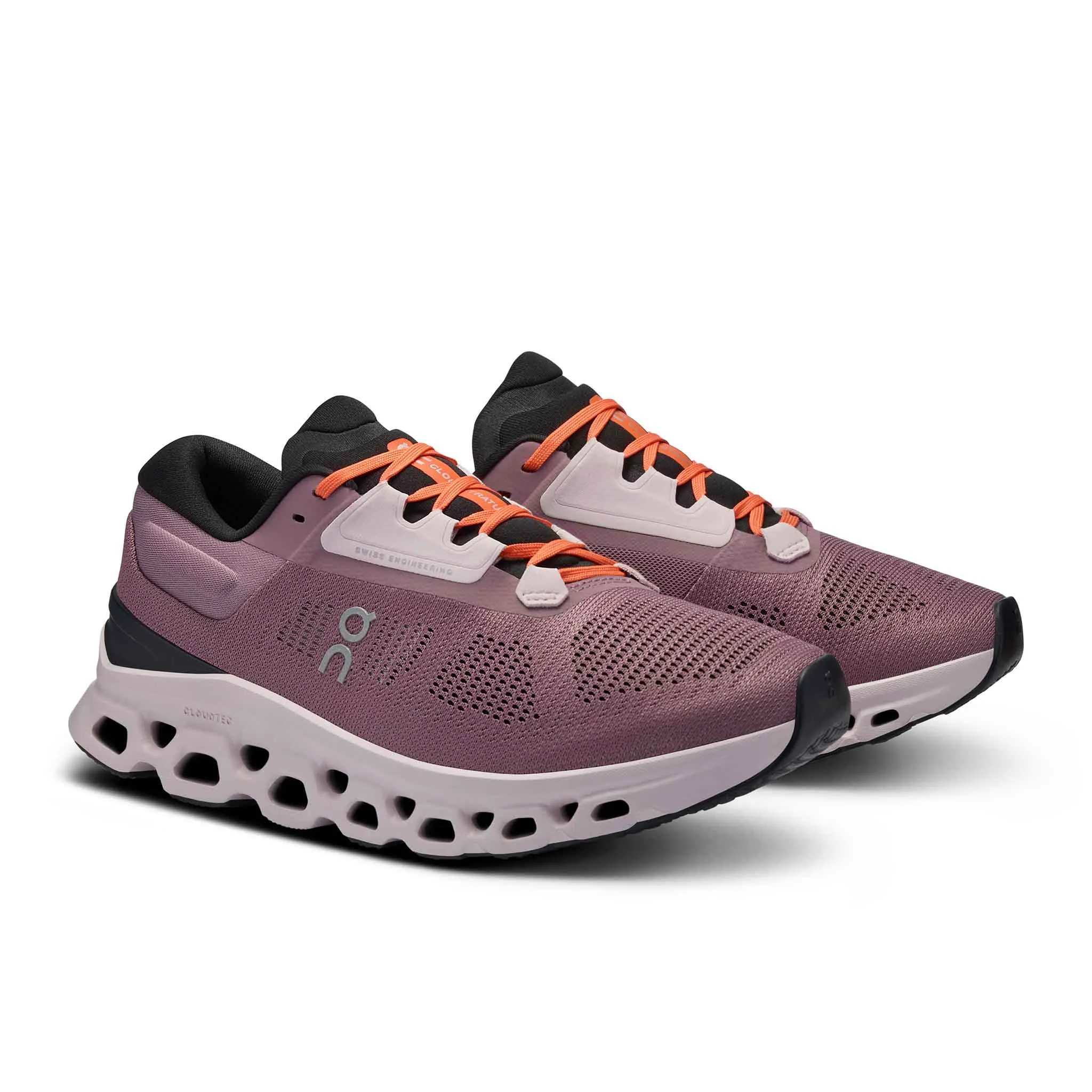 On | Women's Cloudstratus 3 Running Shoes - Quartz/Lily