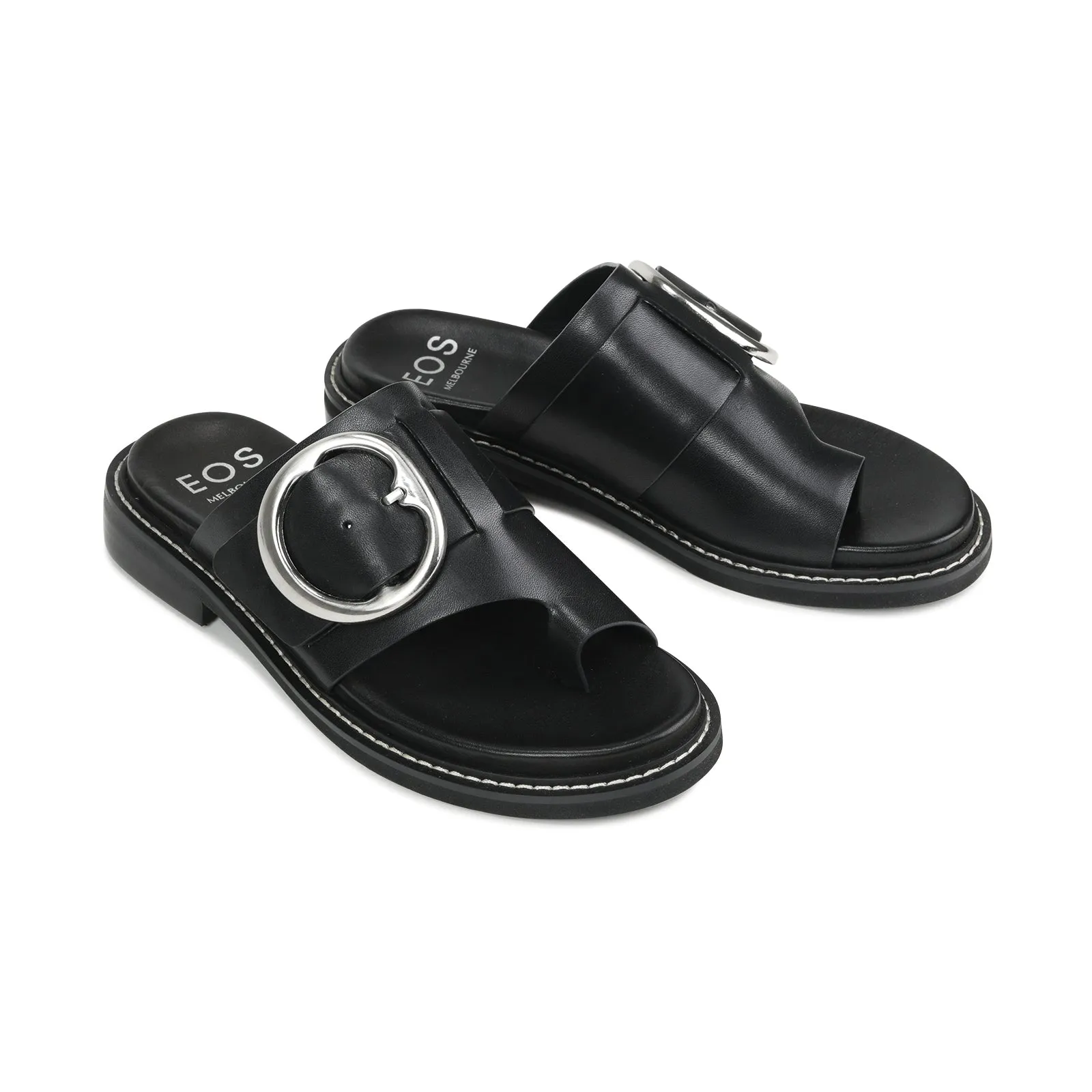 ORN LEATHER SLIDE SANDALS