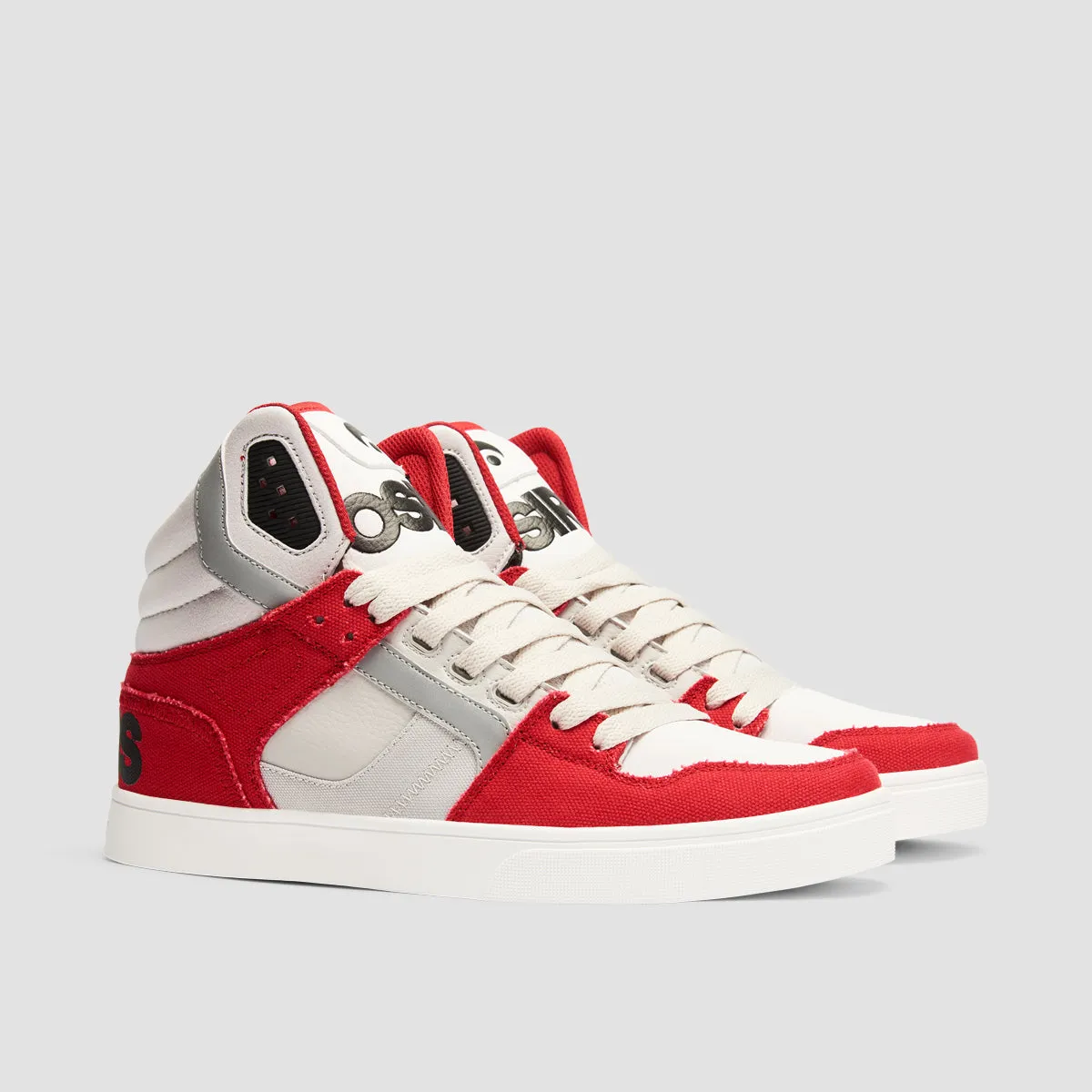 Osiris Clone High Top Shoes - White/Red/Navy