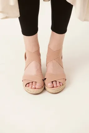 Saloos Open Toe Espadrille Wedges