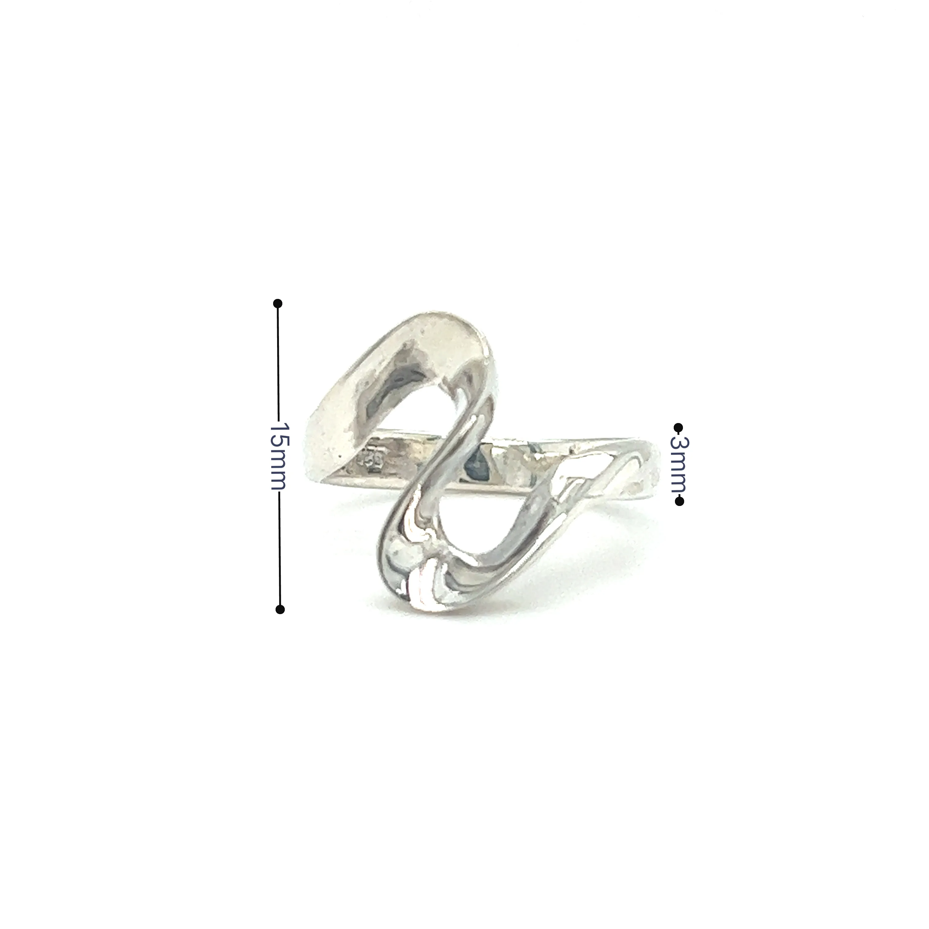 Silver Freeform Swirl Ring