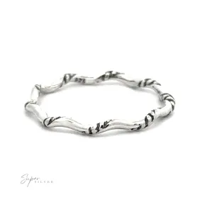 Sterling Silver Wavy Rope Band