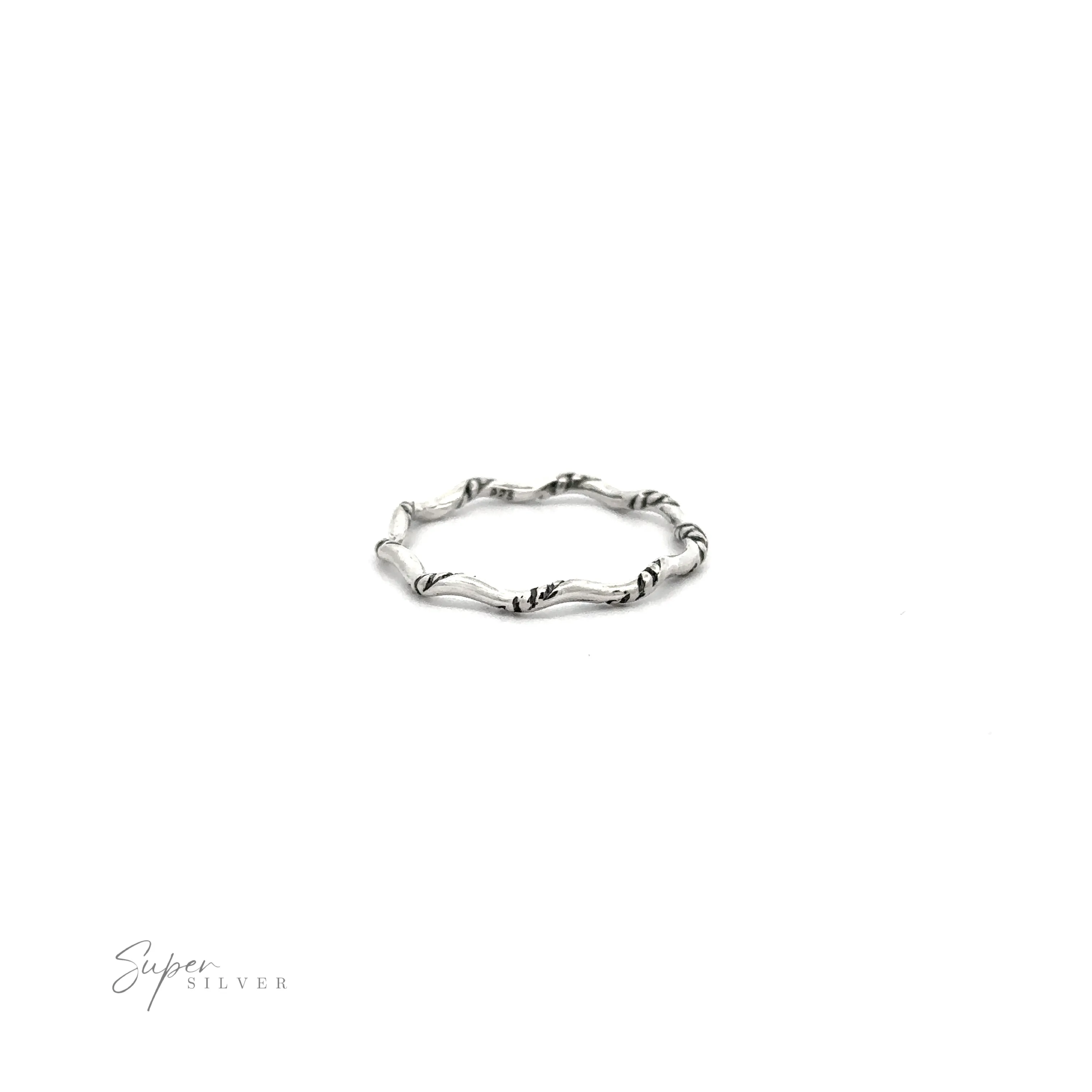 Sterling Silver Wavy Rope Band