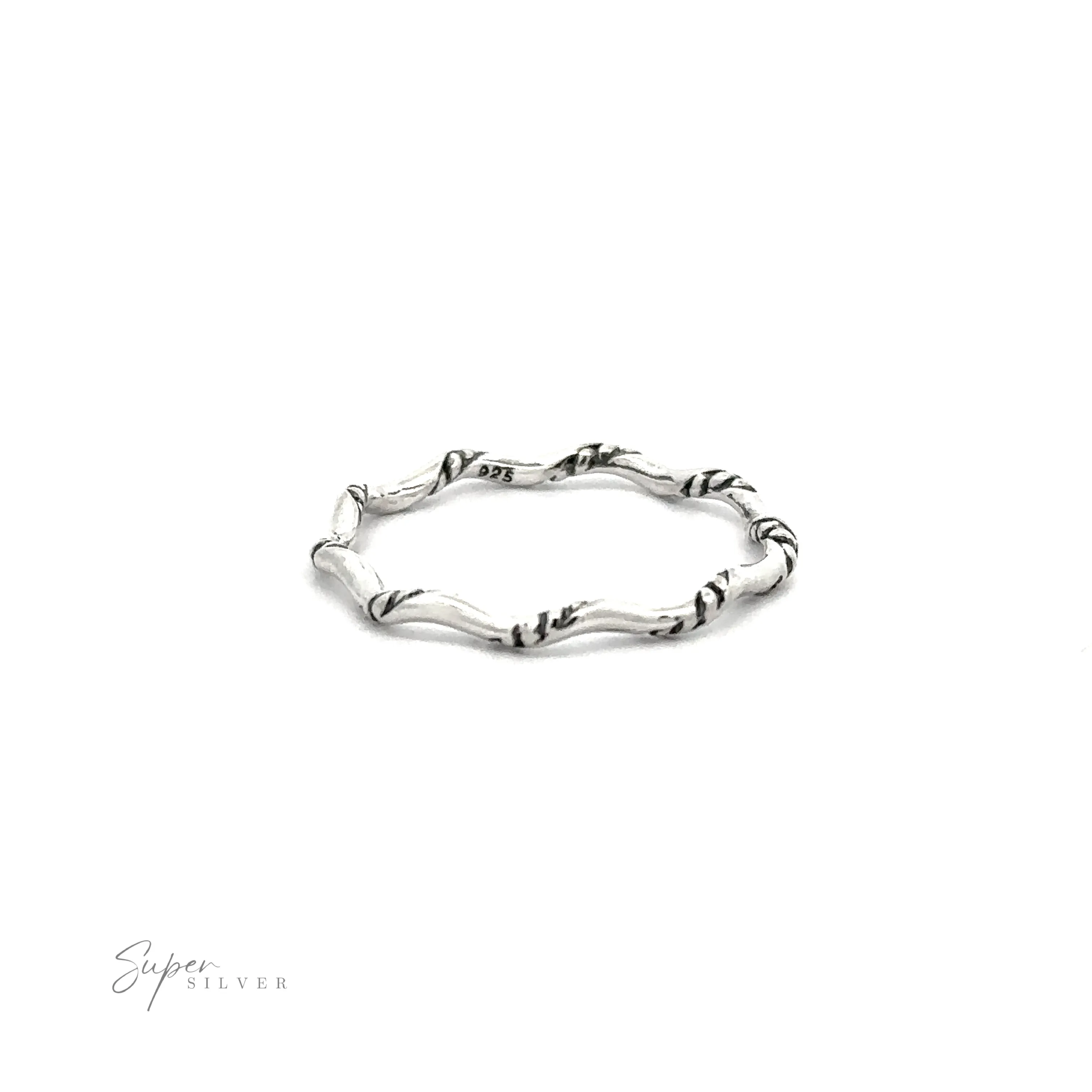 Sterling Silver Wavy Rope Band