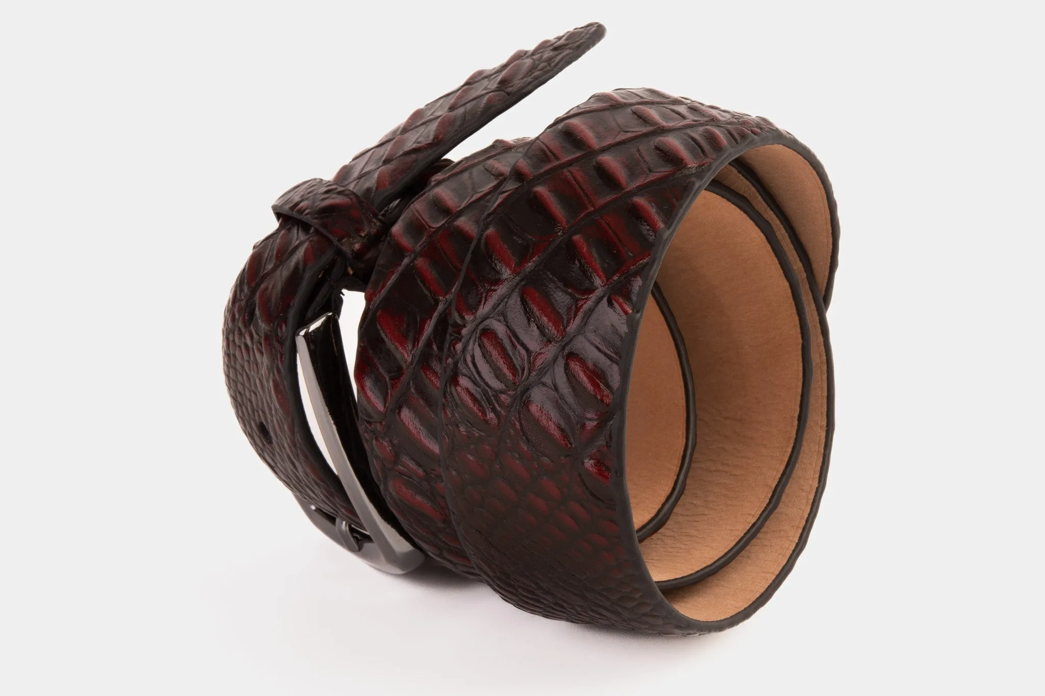 The Randor Burgundy Leather Belt