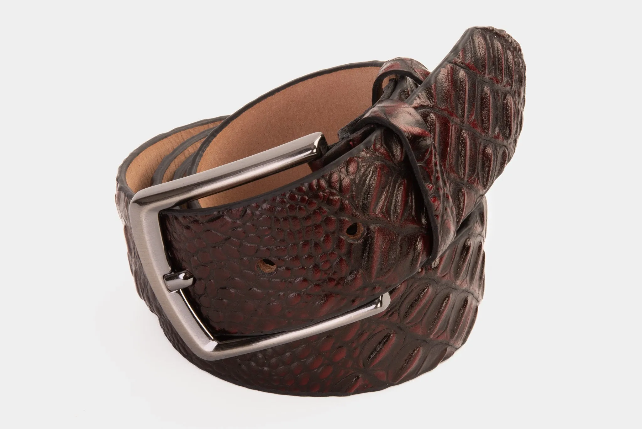 The Randor Burgundy Leather Belt