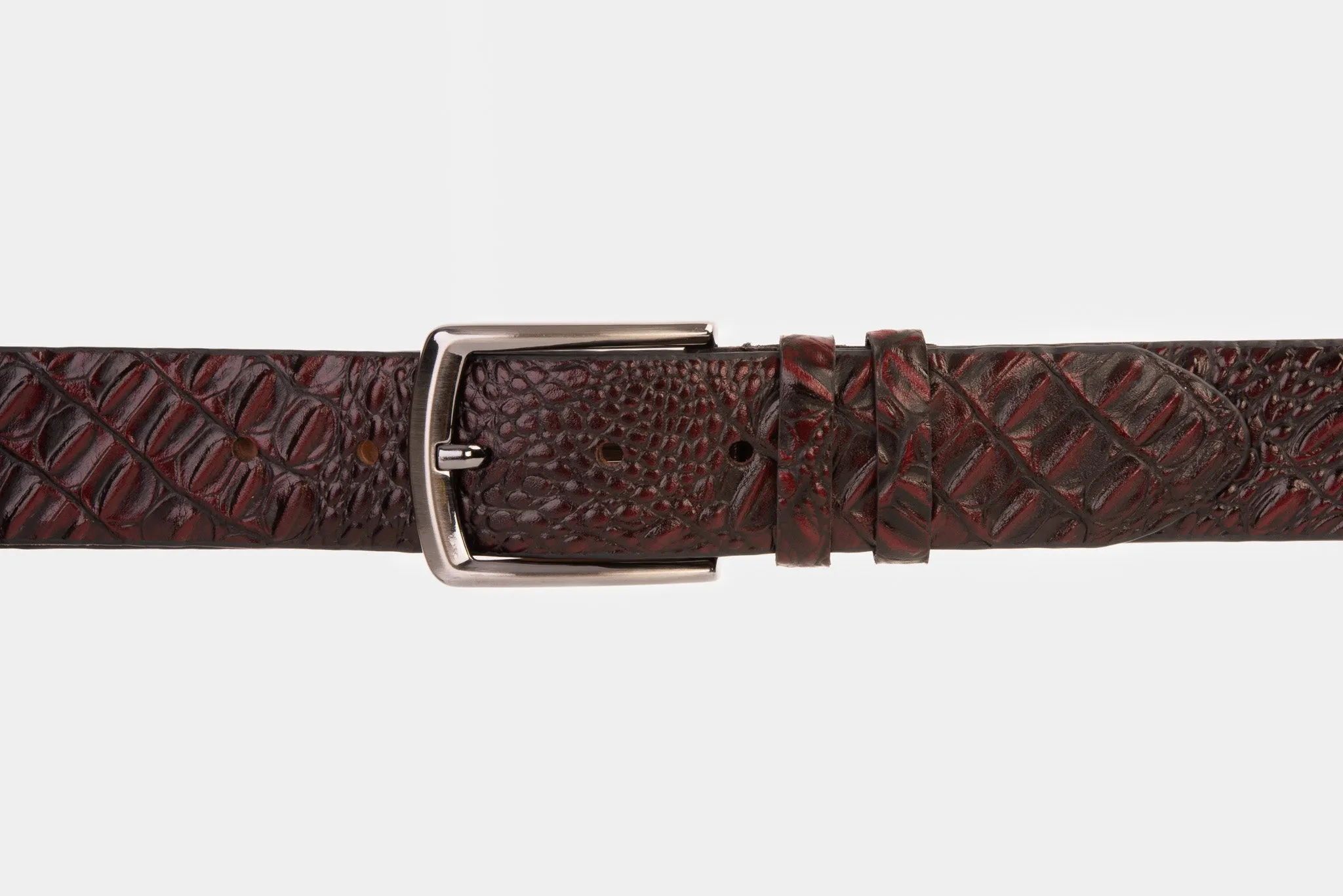 The Randor Burgundy Leather Belt