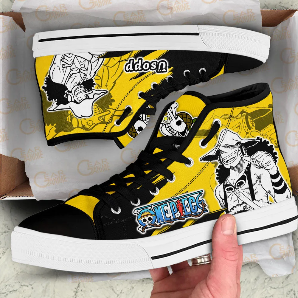 Usopp High Top Shoes OP Custom Anime Sneakers Mix Manga