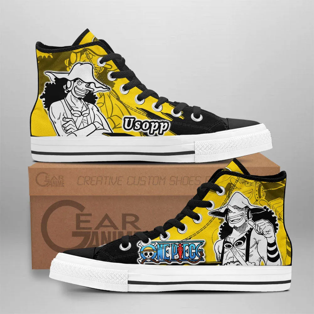 Usopp High Top Shoes OP Custom Anime Sneakers Mix Manga