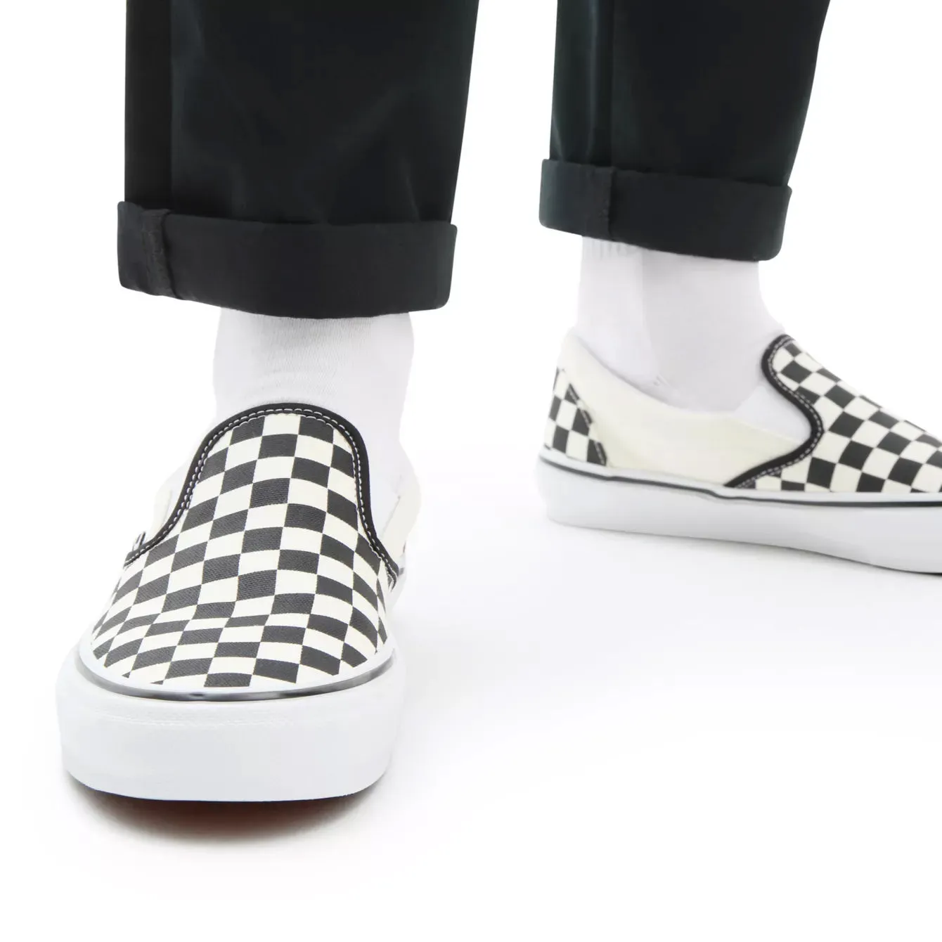 Vans Skate Slip On Shoes - Black/White Checkerboard