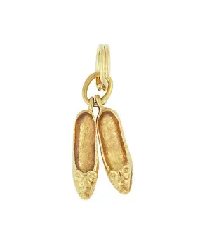 Vintage Indian Khussa Shoes Charm in 14 Karat Yellow Gold