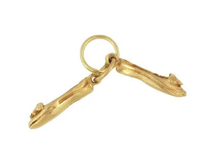 Vintage Indian Khussa Shoes Charm in 14 Karat Yellow Gold